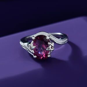 Crimson Mystic Topaz Celestial Allure Sterling Silver Ring